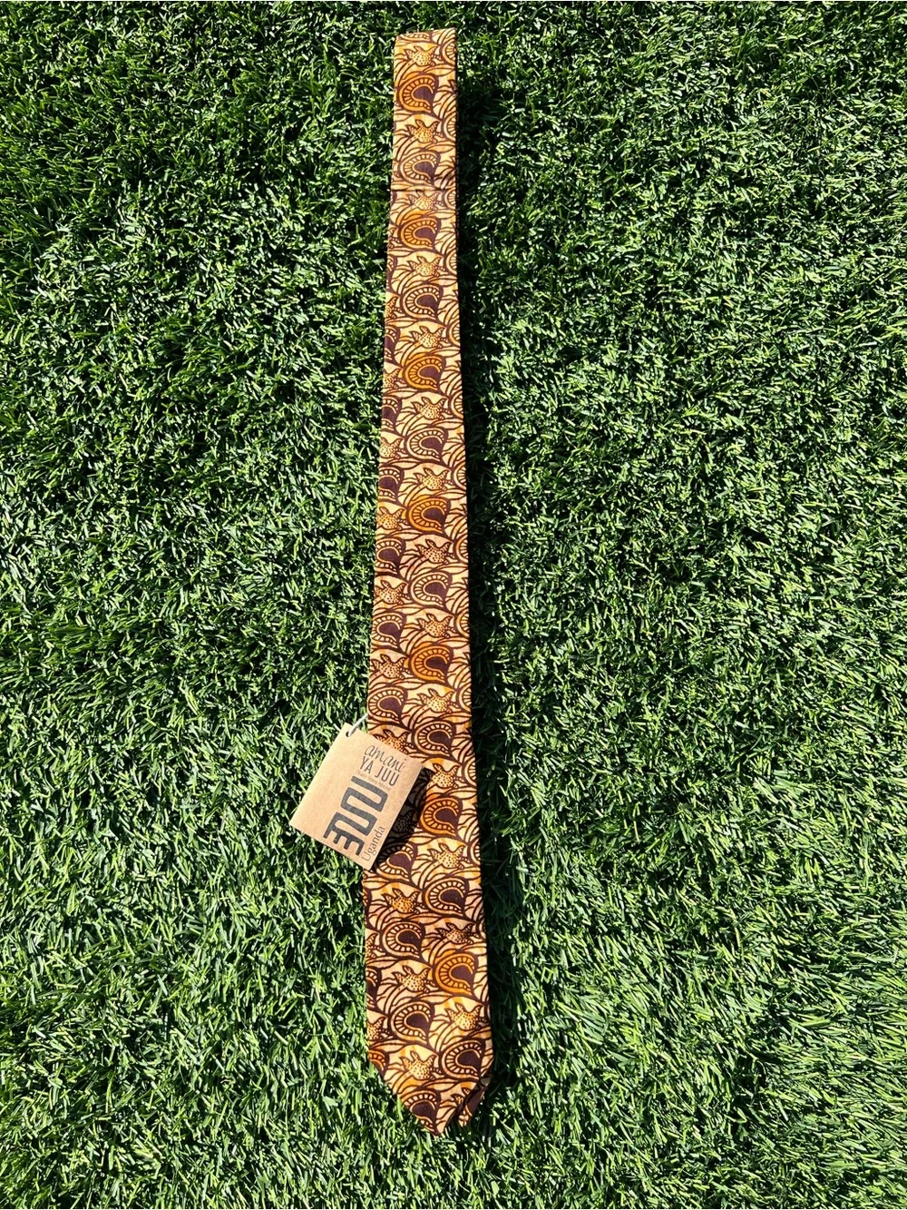 Classic Brown & Gold Patterned Men's Tie